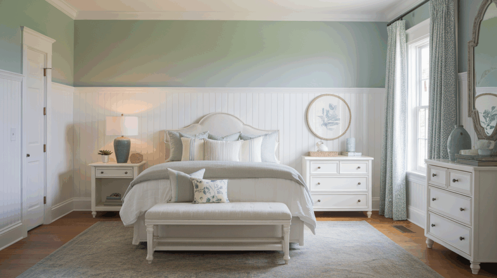 White Beadboard and Seaside Colors