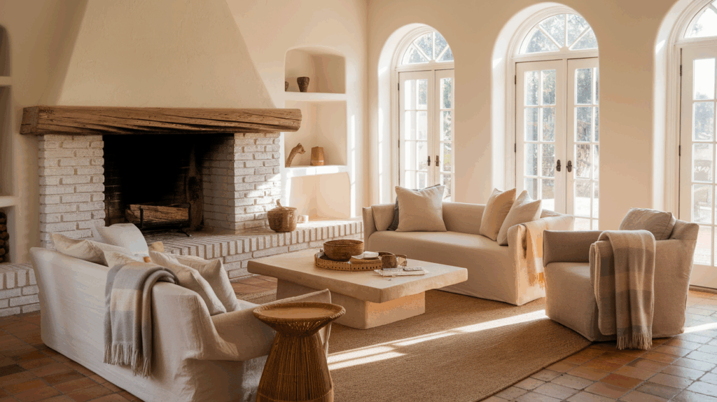 Whitewashed Brick Fireplaces
