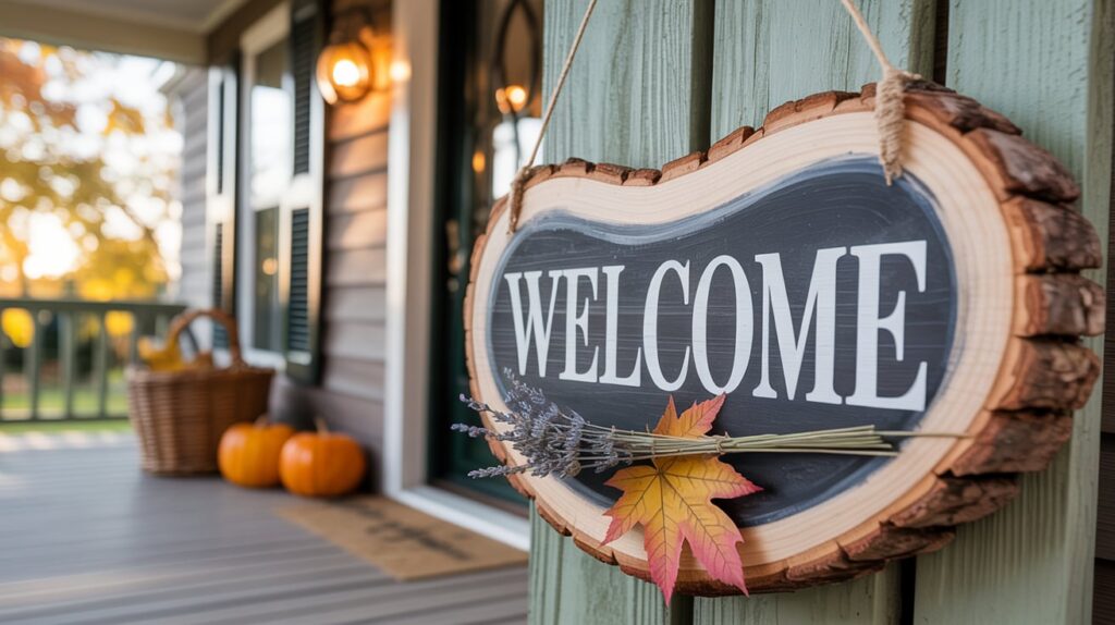 Wood Slice Welcome Sign