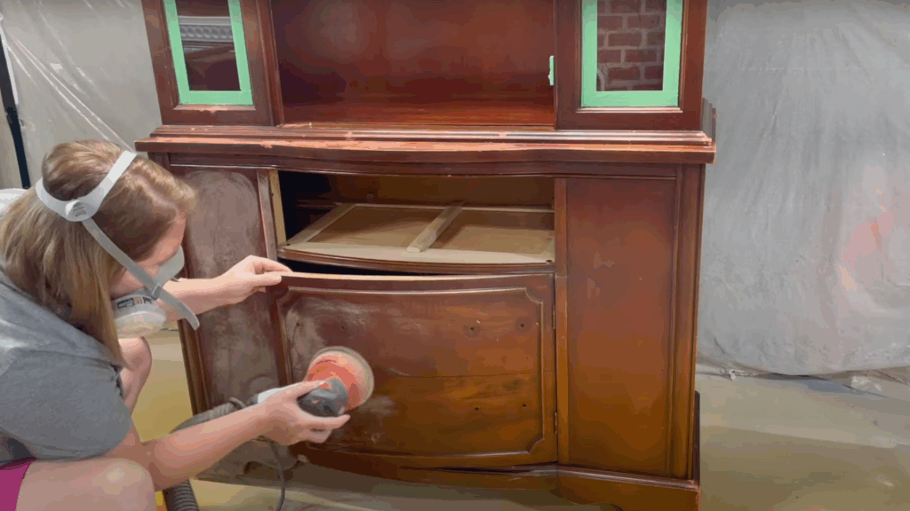 china cabinet sanding