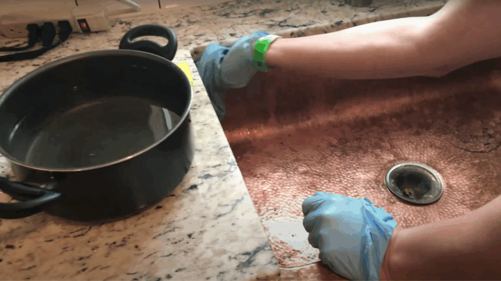 copper sink citric acid apply