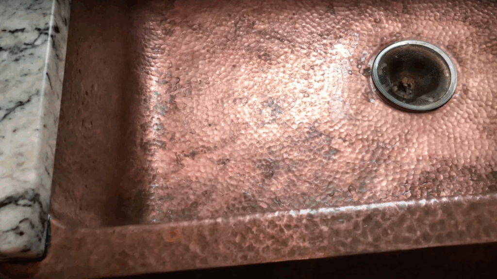 copper sink citric acid wipe