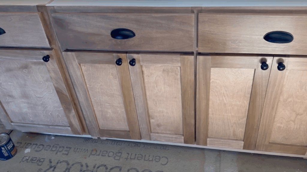stain kitchen cabinets finish