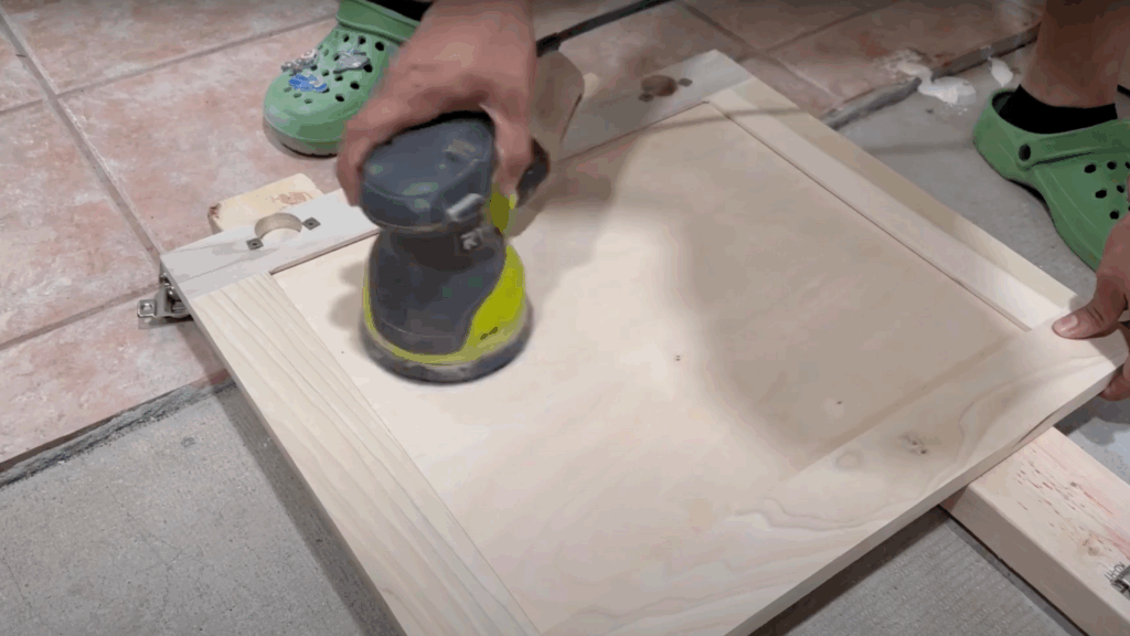 stain kitchen cabinets sanding