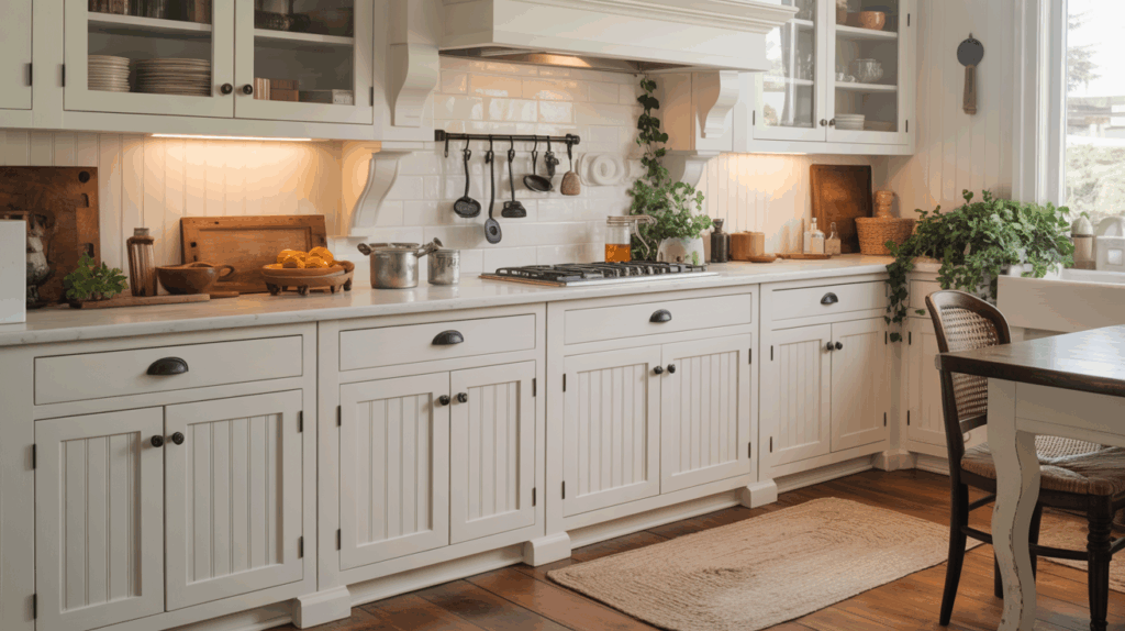 11. Cottage Cabinets with Black Latches