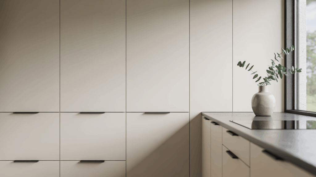 6. Flat-Panel Cabinets with Edge Pulls
