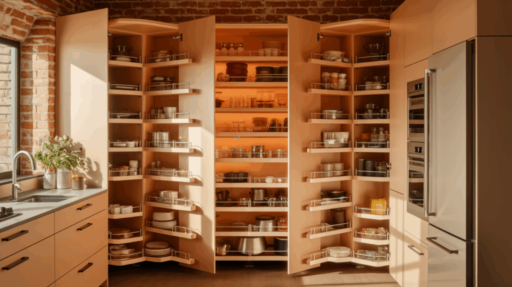 Cabinetry with Corner Storage Solutions