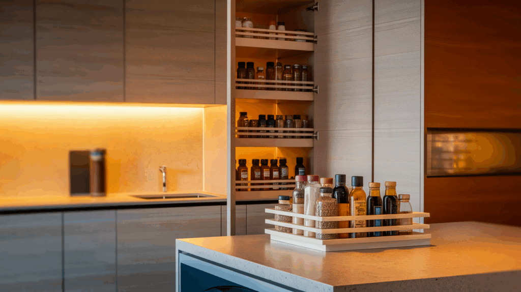 Cabinets with Hidden Pantry Pull-Outs