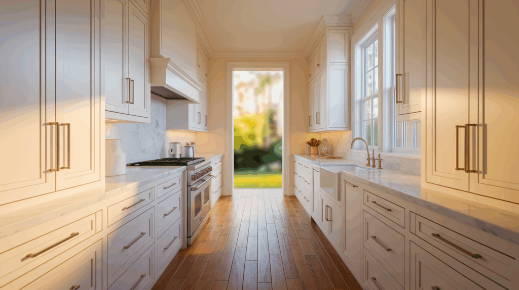 Classic White Cabinets to the Ceiling