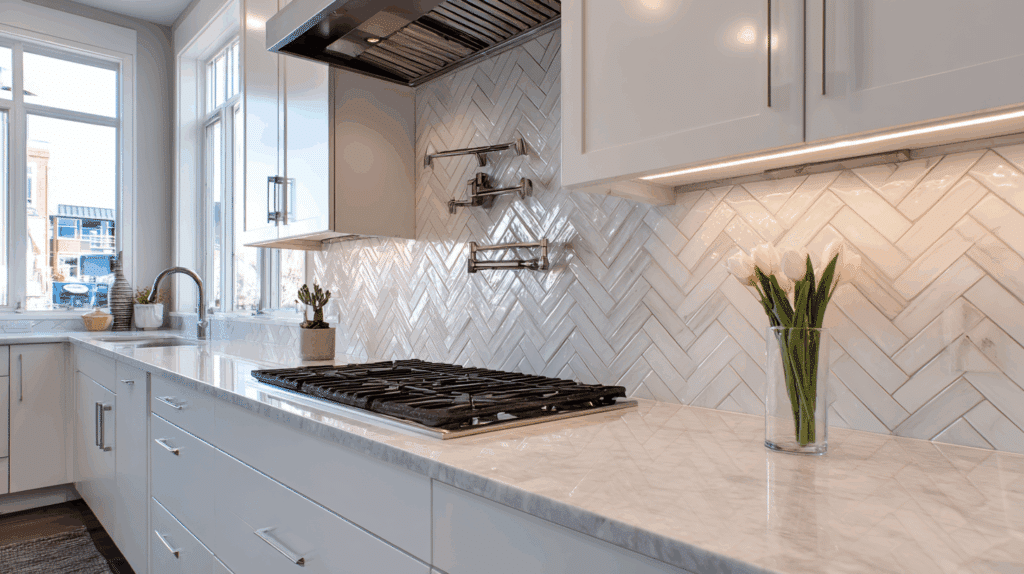 Classic White Kitchen Backsplash