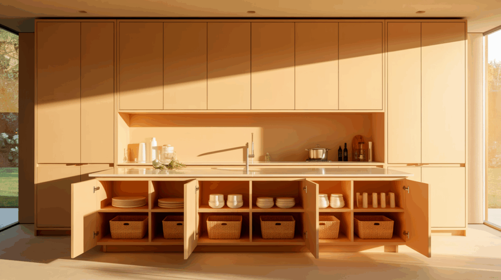 Floor-to-Ceiling Cabinets with Open Base
