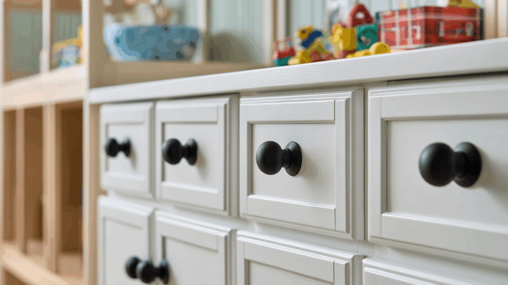 Kids' Cabinets with Rounded Knobs