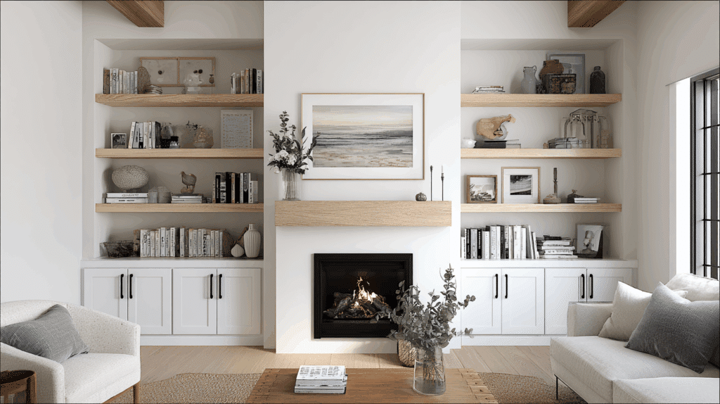 Living Room Built-Ins with T-Bar Pulls