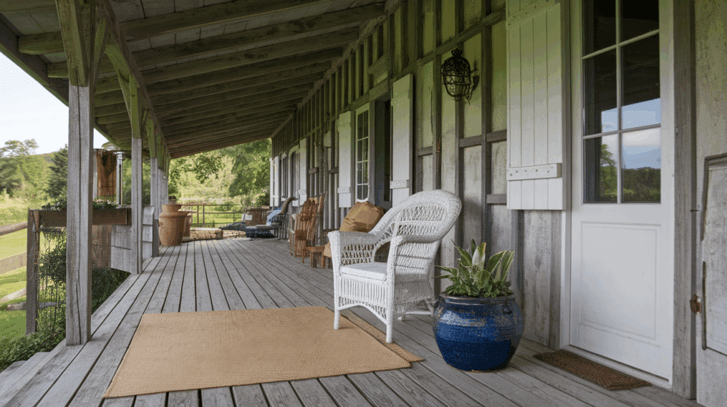 Outdoor Rugs country farmhouse porch ideas