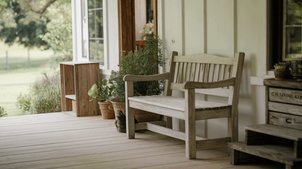 Rustic Bench country farmhouse porch