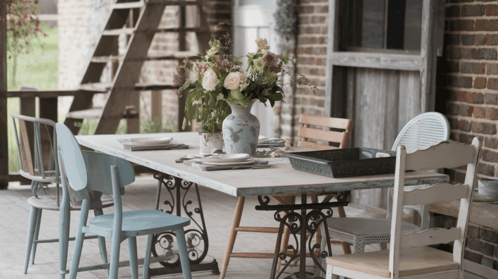 Shabby Chic Table Setting country farmhouse porch