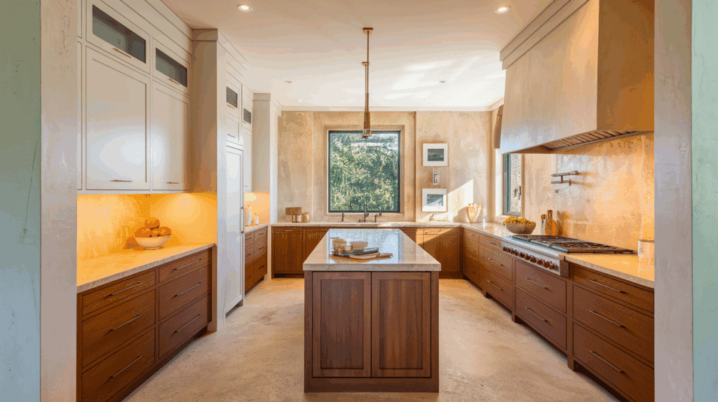 Two-Tone Wood and Painted Cabinets