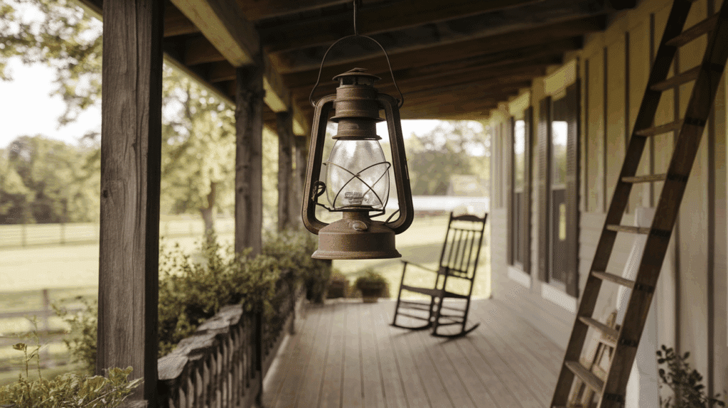 Vintage Lanterns country farmhouse porch