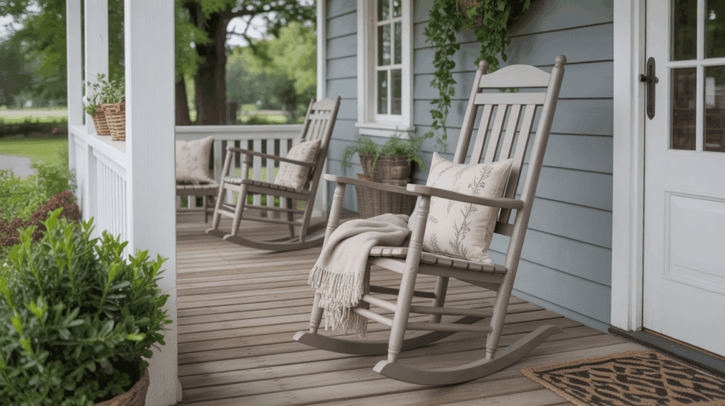 country farmhouse porch ideas rocking chair