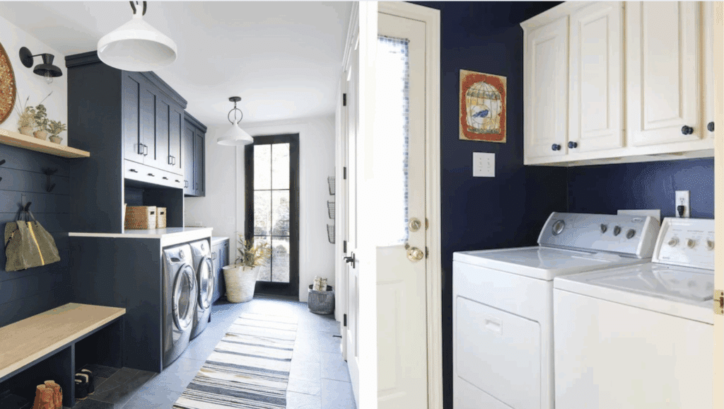 laundry room wall paint Navy Blue