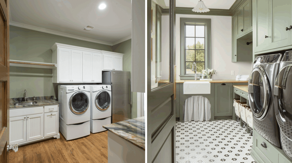laundry room wall paint Olive Green