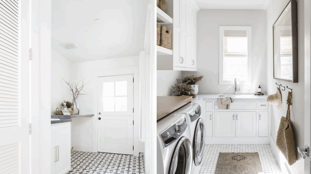 laundry room wall paint Pure White