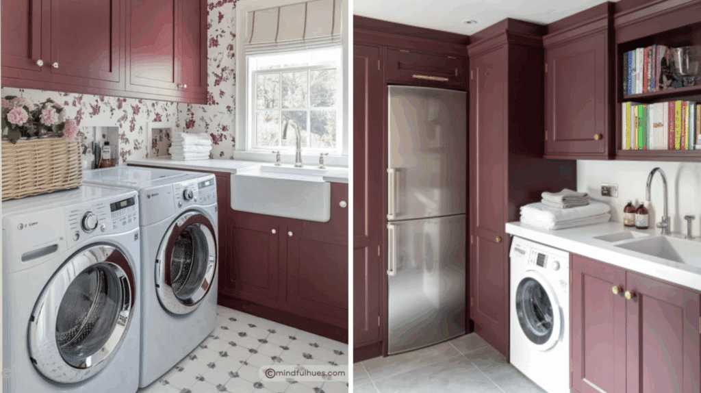 laundry room wall paint Rich Burgundy