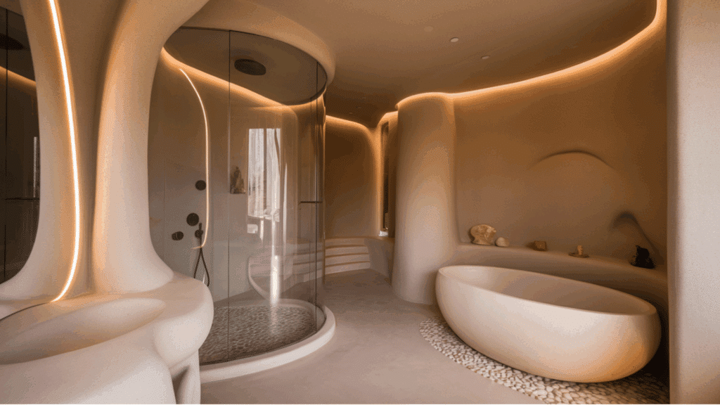 Curved Organic Shapes Wet Room
