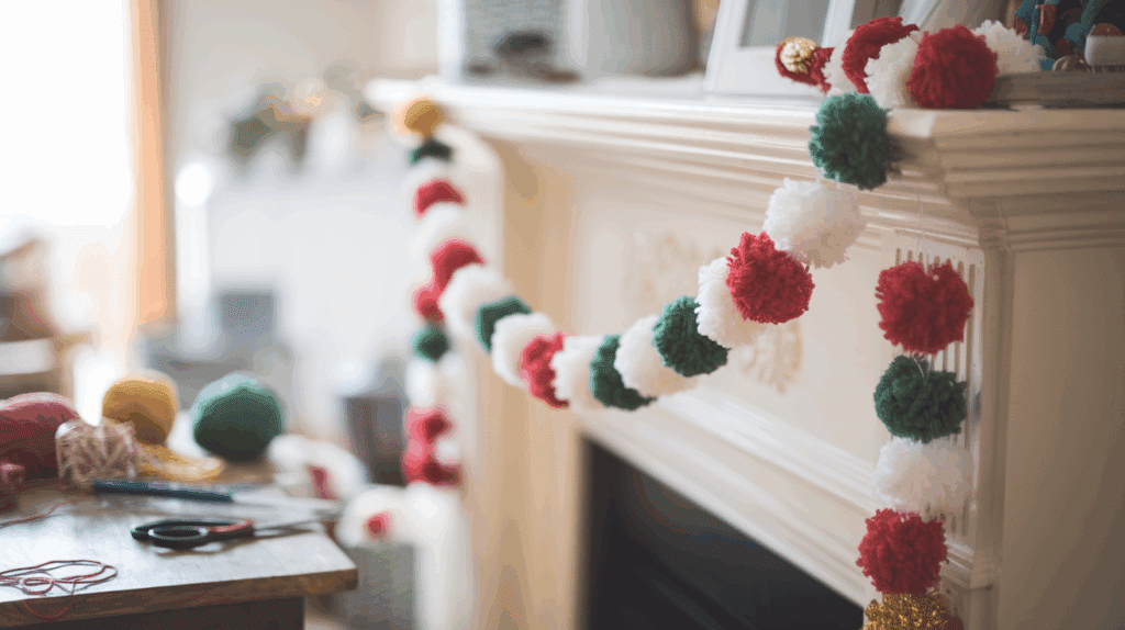 Pom-Pom Christmas Garland