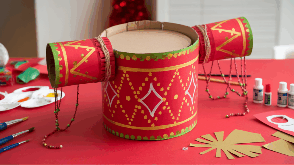 15. Recycled Cardboard Drum Craft