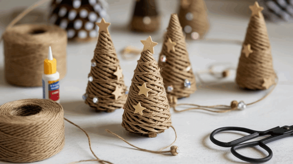 Twine Wrapped Christmas Trees