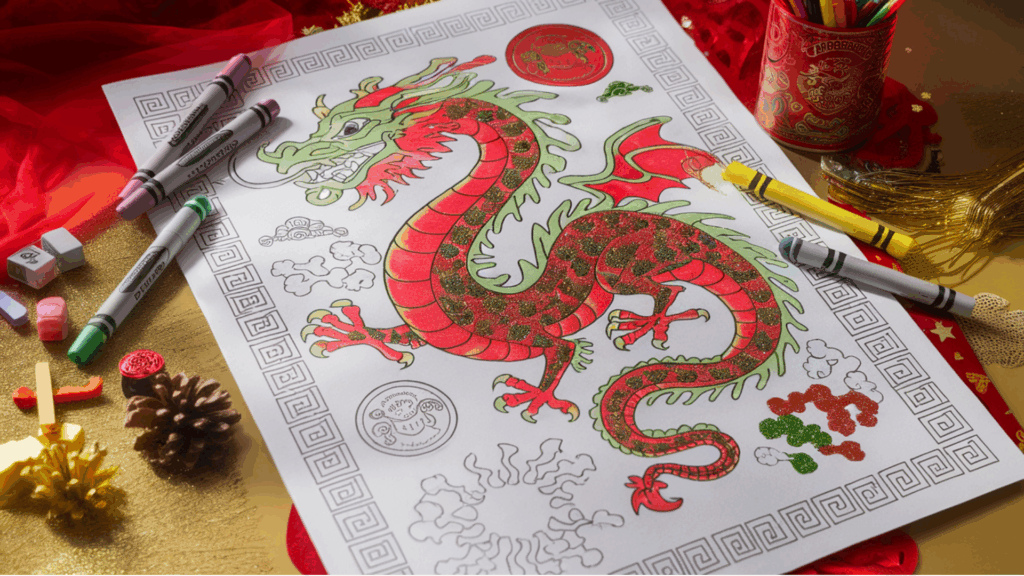 17. Year of the Dragon Coloring Page