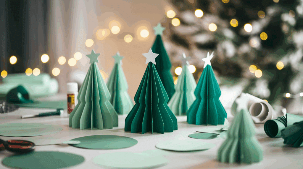 Mini Paper Christmas Trees