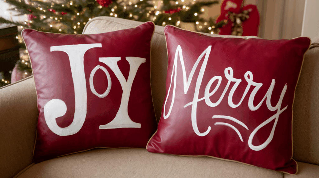 Holiday Pillow Covers with Fabric Paint