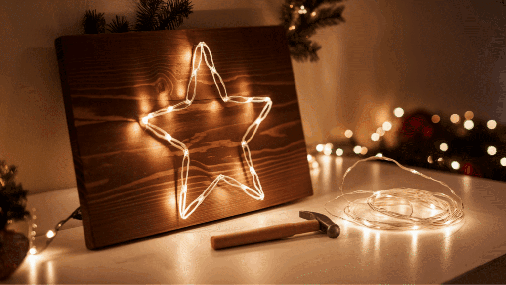 DIY String Light Wall Art