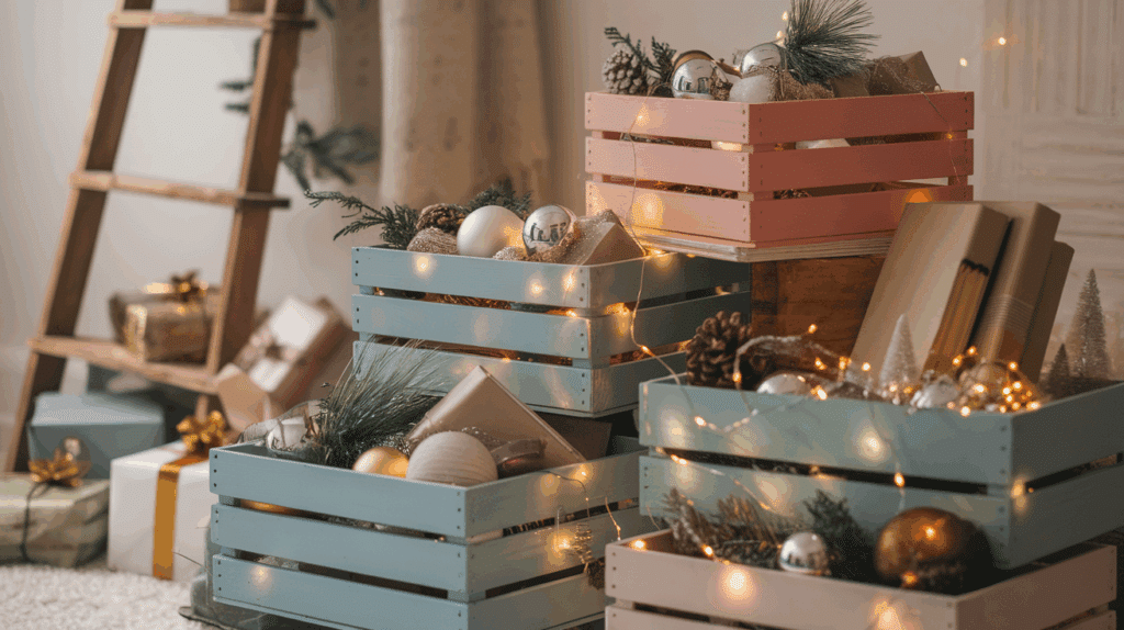 Wooden Crate Christmas Display