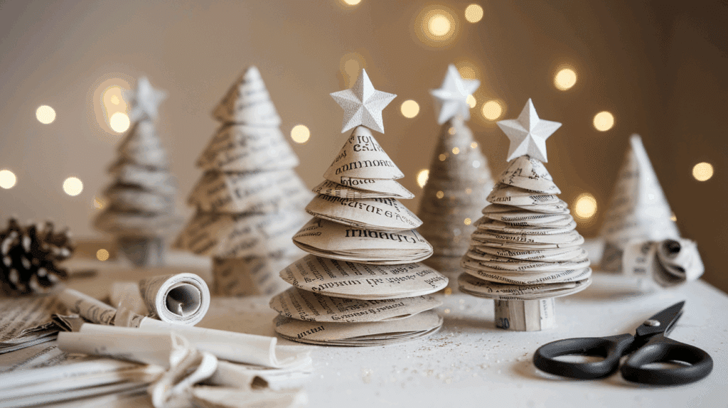 Newspaper Christmas Trees