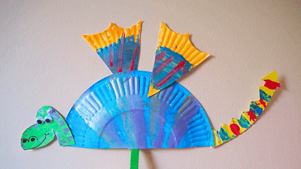 Dragon Puppet with Paper Plates