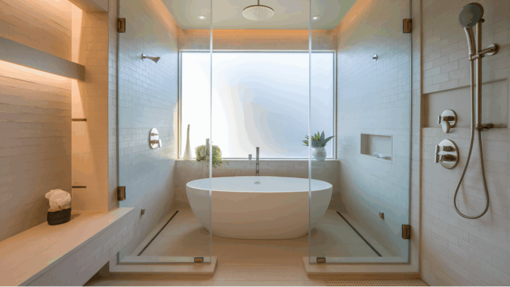 Glass Enclosed Spa Suite with Centerpiece