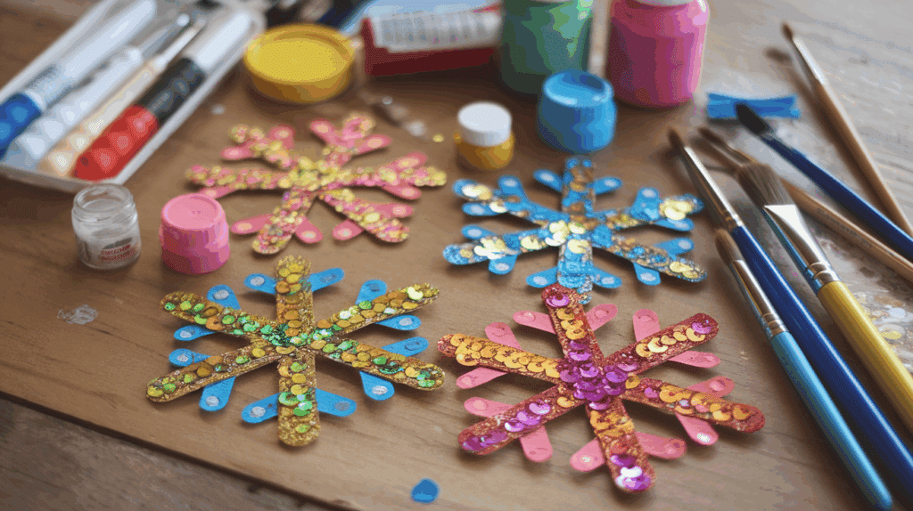 Popsicle Stick Snowflakes