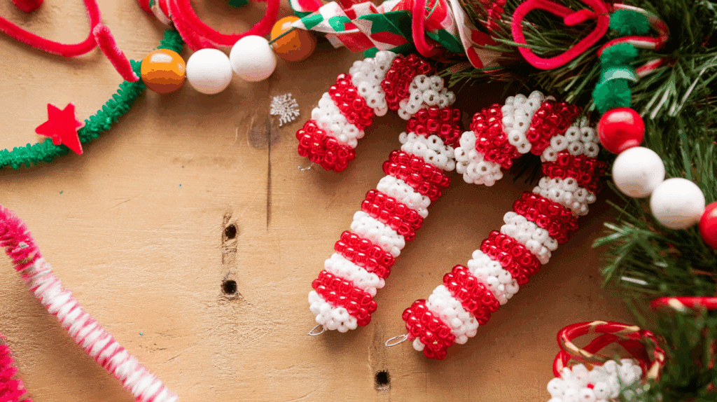 Beaded Candy Cane Ornaments