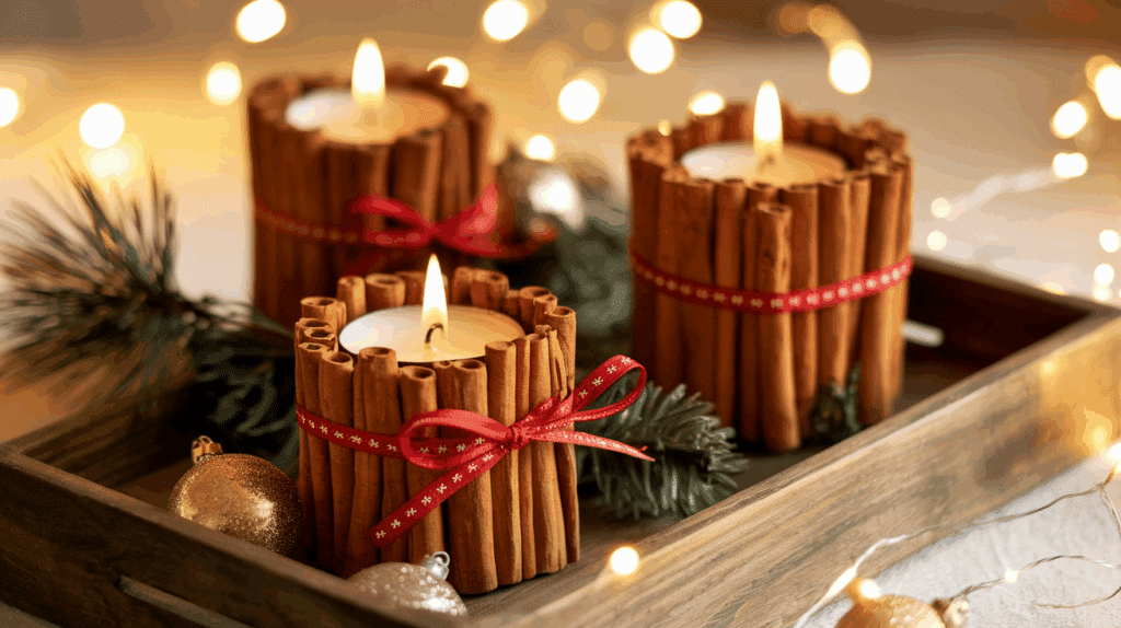 Cinnamon Stick Candle Holders