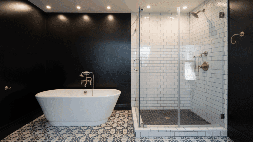 Monochrome Chic with Bold Fixtures