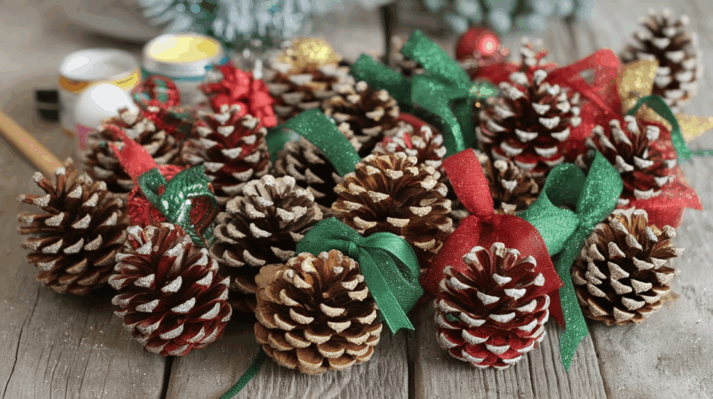 Painted Pinecone Ornaments