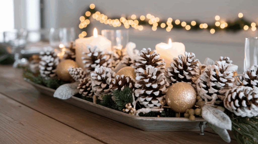 Painted Pinecone Table Centerpiece