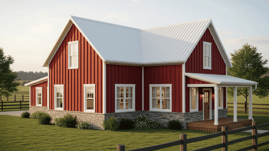 Barn Red with Creamy White Trim