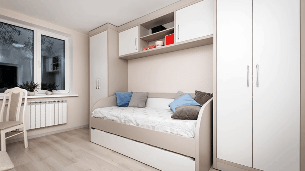 Convertible Sofa Bed with a Small Desk Area