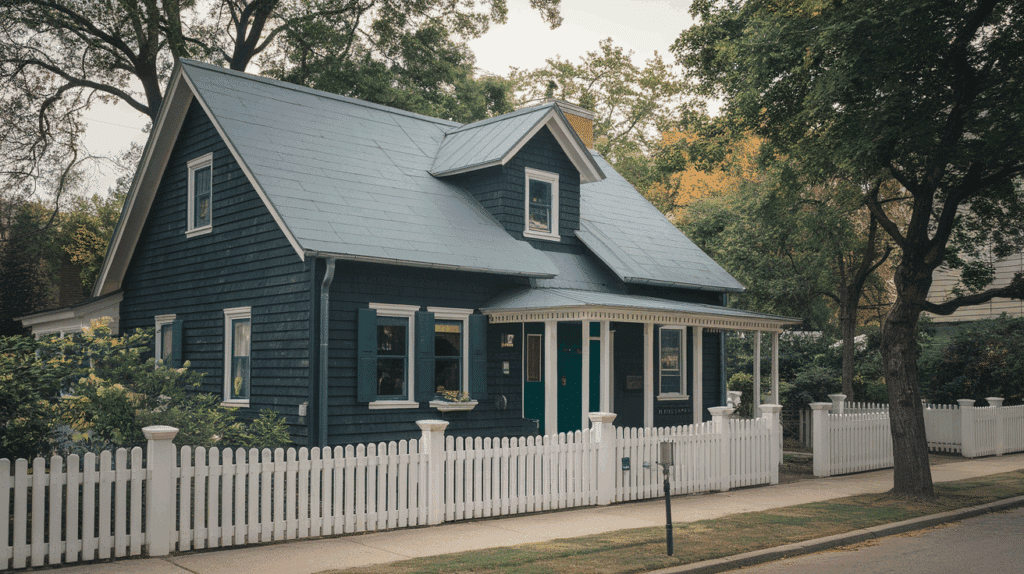 Dark Green with Gray Roof