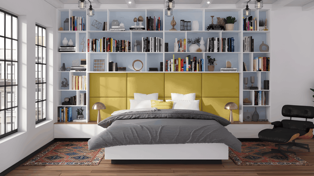 Floating Shelves Above the Bed or Desk