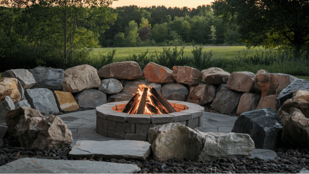 Framing a Fire Pit Area